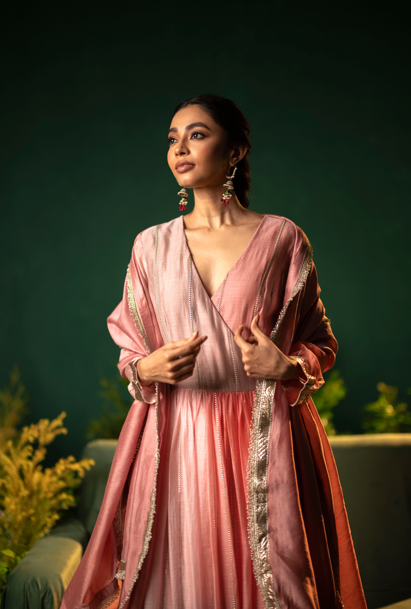 Classic Blush Anarkali Set