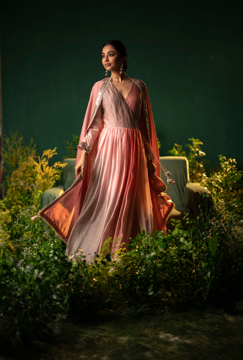 Classic Blush Anarkali Set