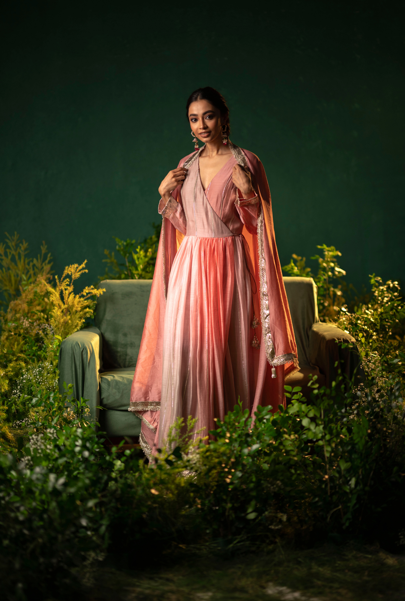 Classic Blush Anarkali Set