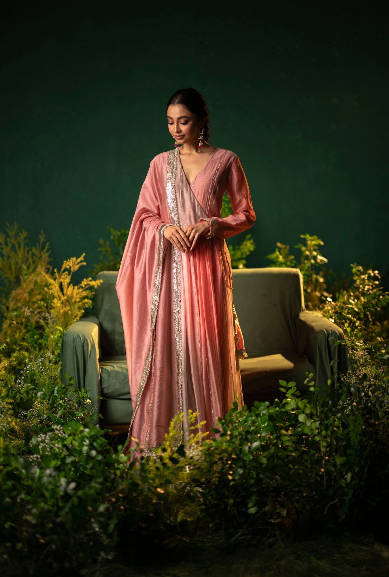 Classic Blush Anarkali Set