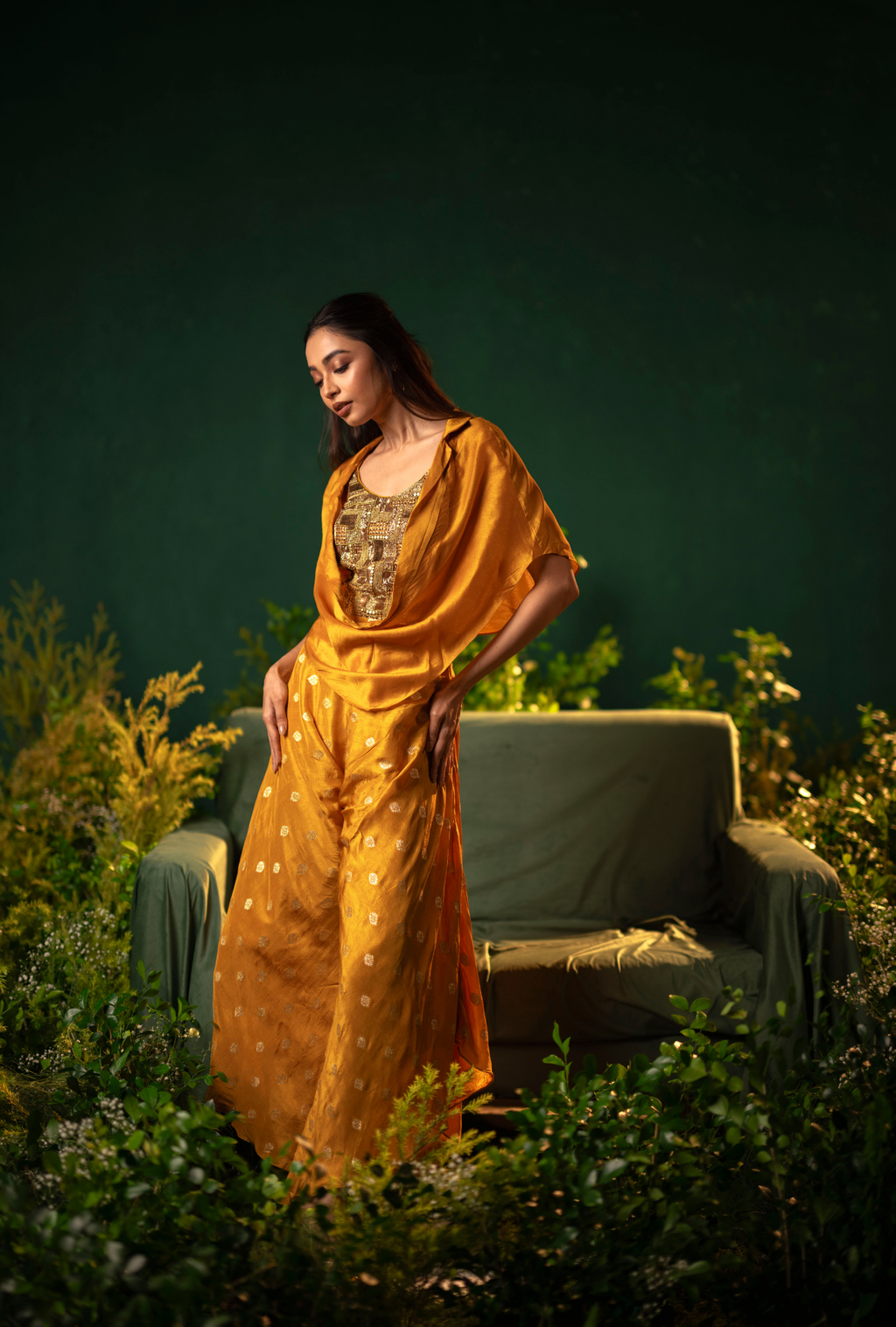 Haldi Gold Palazzo Set