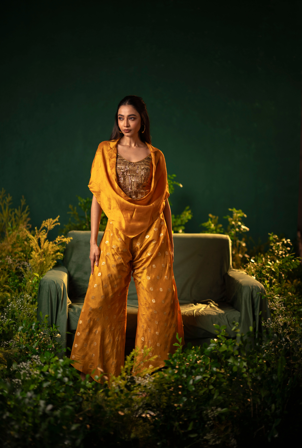 Haldi Gold Palazzo Set