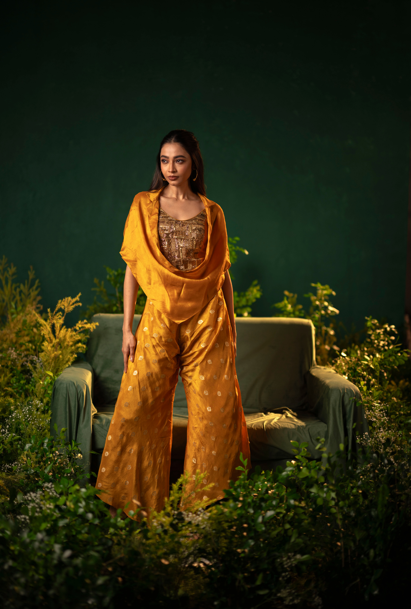 Haldi Gold Palazzo Set