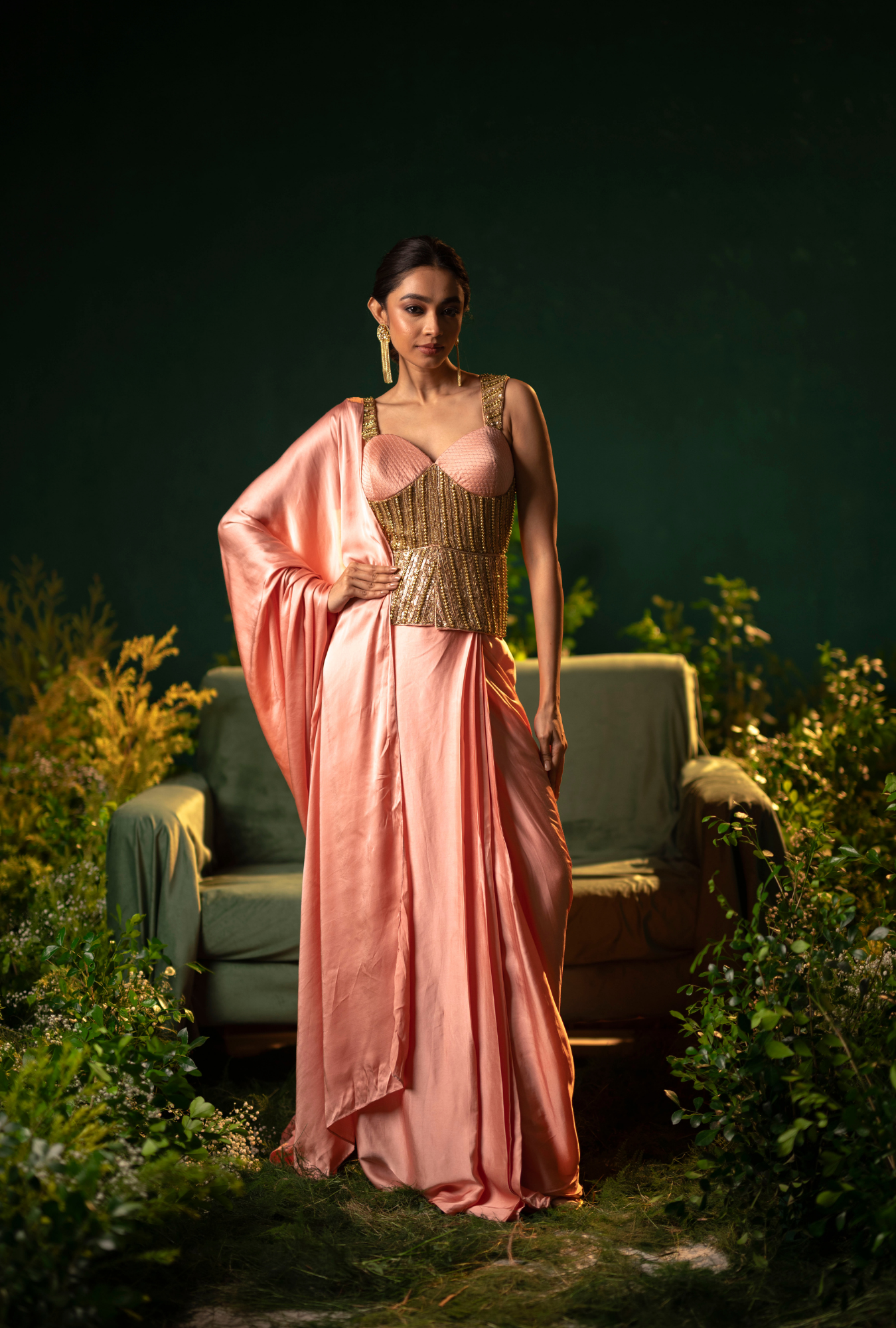 Noore Blush Pre-Draped Saree