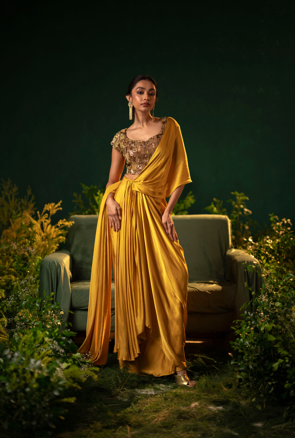 Golden Hour Pre-Draped Saree
