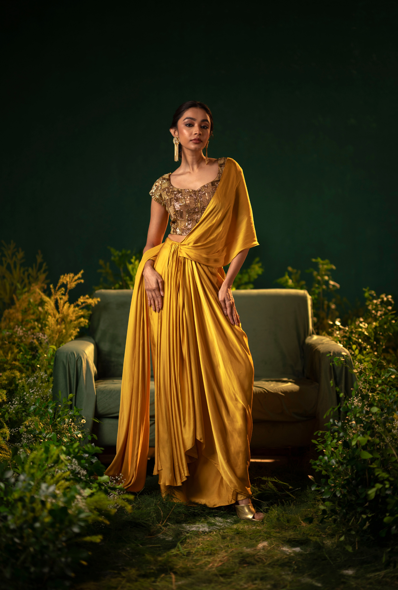 Golden Hour Pre-Draped Saree