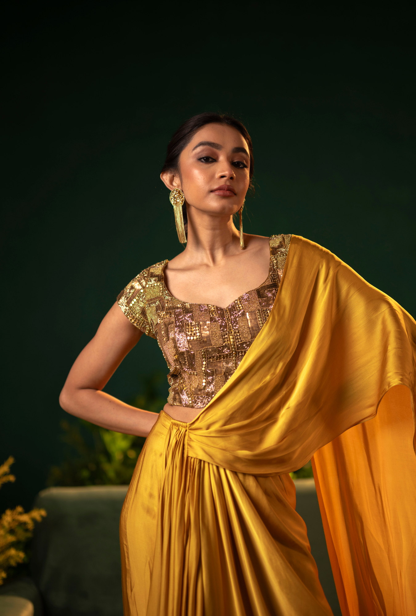 Golden Hour Pre-Draped Saree
